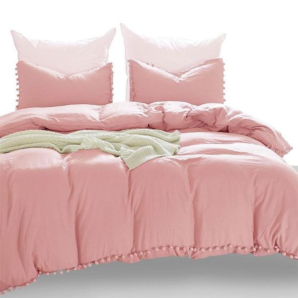 bedding sets light grey pom duvet cover set ball fringe home textile solid color soft microfiber comforter kit bed
bedding sets light grey pom duvet cover set ball fringe home textile solid color soft microfiber comforter kit bed