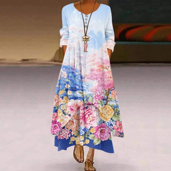 casual dresses woman dress flower print bohemian beach sundress loose long maxi irregular hem button robe longue femme party, Black;gray
casual dresses woman dress flower print bohemian beach sundress loose long maxi irregular hem button robe longue femme party, Black;gray