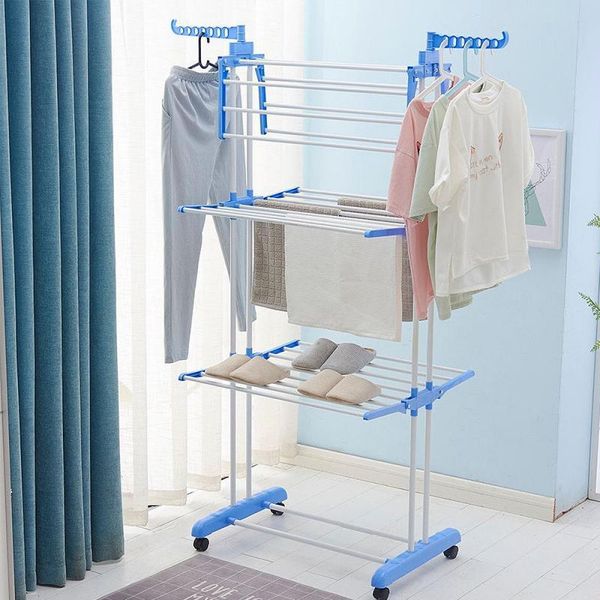 hangers & racks foldable clothes rack storage wing drying movable double-pole three-layer folding
hangers & racks foldable clothes rack storage wing drying movable double-pole three-layer folding
