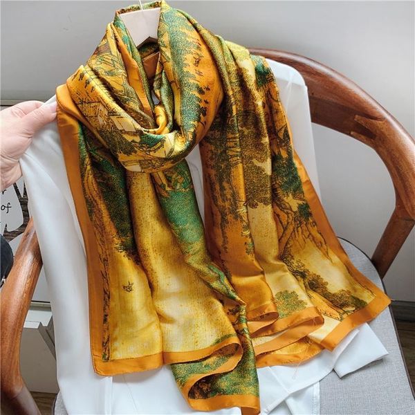 scarves 180x90cm 100% real silk scarf chinese famous painting printing bandana hijab foulard designer luxury women satin headband, Blue;gray
scarves 180x90cm 100% real silk scarf chinese famous painting printing bandana hijab foulard designer luxury women satin headband, Blue;gray