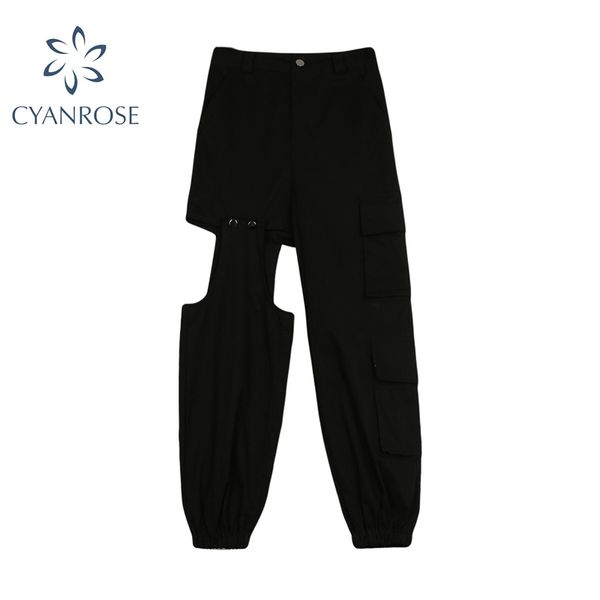 women streetwear cargo pants black autumn korean style pocket patchwork female loose fashion high waist haren pants women 210417, Black;white
women streetwear cargo pants black autumn korean style pocket patchwork female loose fashion high waist haren pants women 210417, Black;white