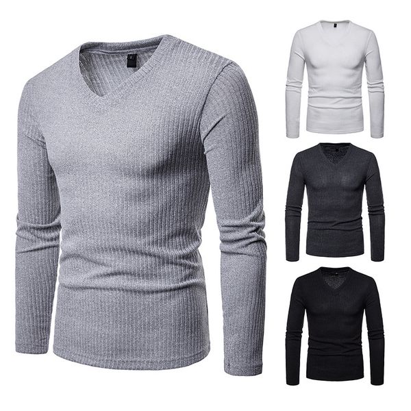 men's t shirt auumn european slim large v-ne solid color base long sleeve, White;black
men's t shirt auumn european slim large v-ne solid color base long sleeve, White;black