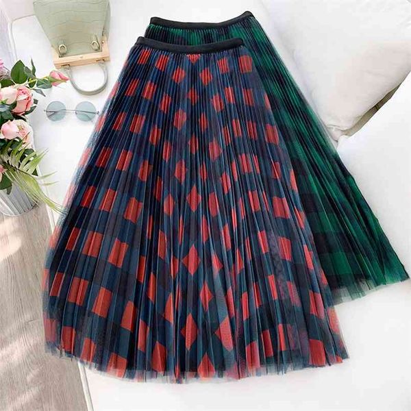 spring and summer women's plaid mesh skirt high waist pleated sweet puffy swing women gd320 210506, Black
spring and summer women's plaid mesh skirt high waist pleated sweet puffy swing women gd320 210506, Black