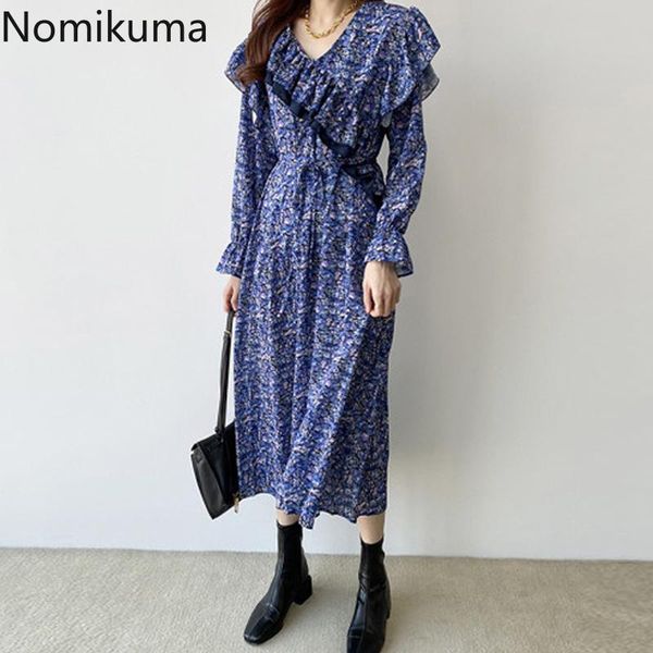 casual dresses nomikuma arrival v neck full sleeve vintage dress ruffle patchwork floral print elegant korean fashion vestido 3a554, Black;gray
casual dresses nomikuma arrival v neck full sleeve vintage dress ruffle patchwork floral print elegant korean fashion vestido 3a554, Black;gray