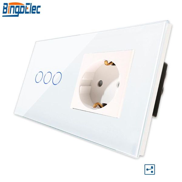 smart home control bingoelec 3 gang 2 way touch switch glass panel with 16a germany socket light eu standard wall 220v
smart home control bingoelec 3 gang 2 way touch switch glass panel with 16a germany socket light eu standard wall 220v