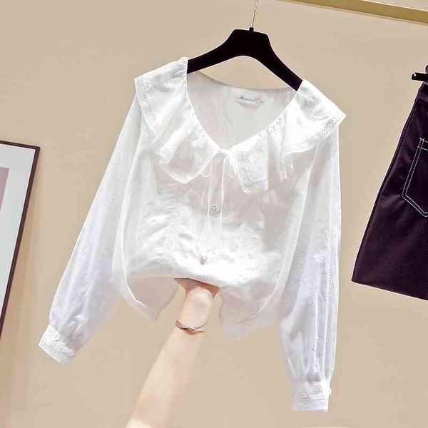 autumn women's long sleeves hollow out lace doll collar shirts girls ladies white shirt blouse a4086 210428
autumn women's long sleeves hollow out lace doll collar shirts girls ladies white shirt blouse a4086 210428