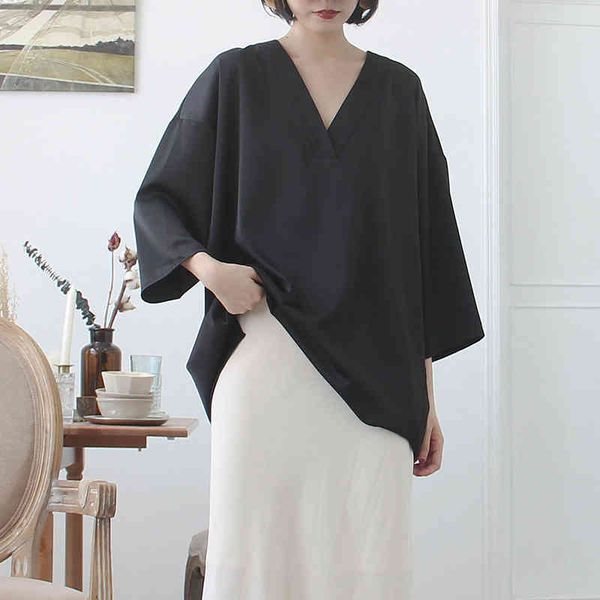 europe v-neck shirt women spring and summer new three quarter sleeve blouses and female solid color women clothing 210421, White
europe v-neck shirt women spring and summer new three quarter sleeve blouses and female solid color women clothing 210421, White
