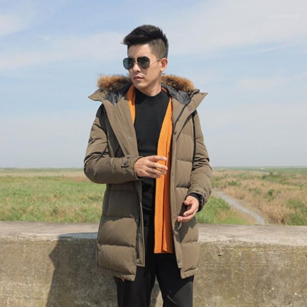 pure long men's coat loose hooded winter thickened racoon feather white duck down jacket & parkas, Black
pure long men's coat loose hooded winter thickened racoon feather white duck down jacket & parkas, Black