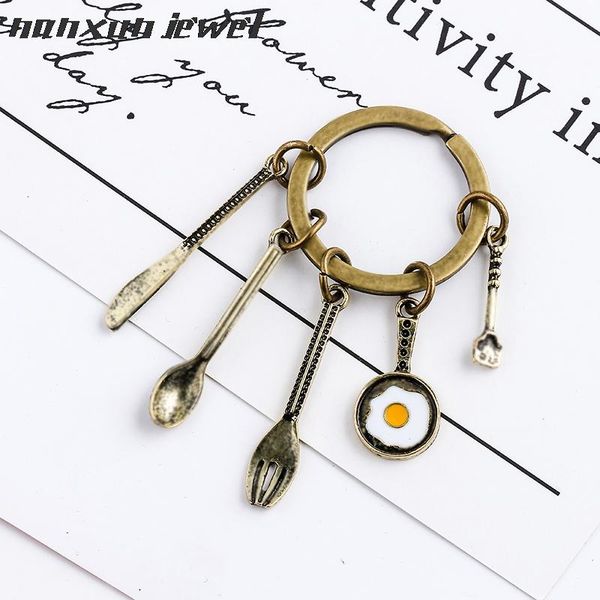 keychains antique bronze key chain creative kitchen tools chef gift keychain soup spoon knife fork pan egg pendant mother's day for wom, Silver
keychains antique bronze key chain creative kitchen tools chef gift keychain soup spoon knife fork pan egg pendant mother's day for wom, Silver