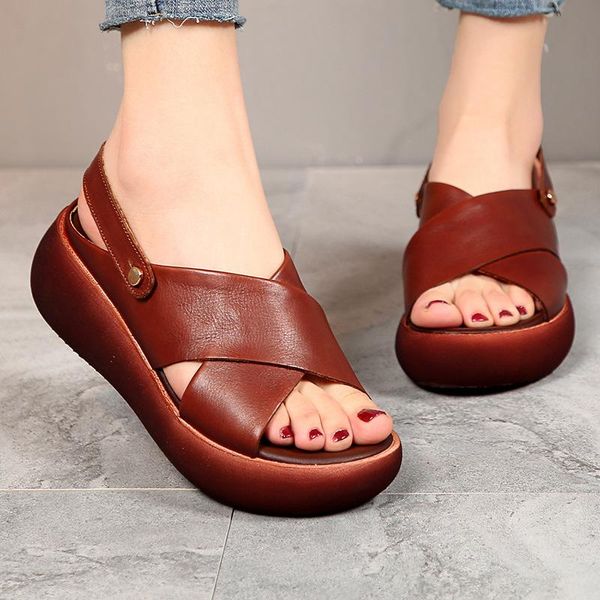 dress shoes fashion retro genuine leather sandals women summer beach female casual soft thick bottom platform zapatos de mujer, Black
dress shoes fashion retro genuine leather sandals women summer beach female casual soft thick bottom platform zapatos de mujer, Black