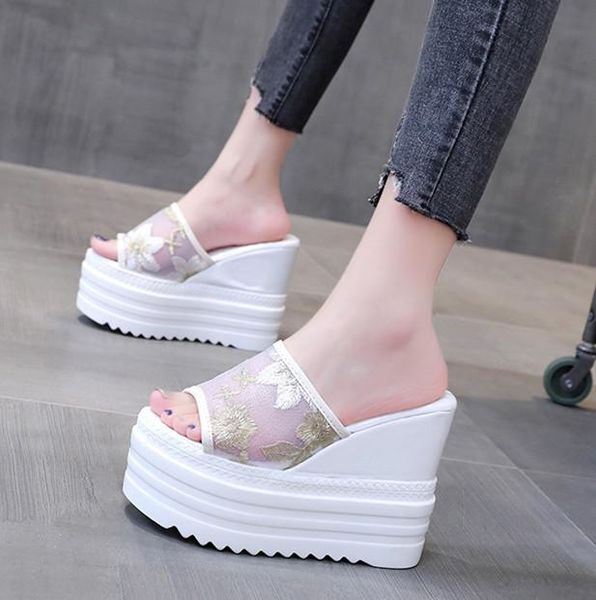 high-heeled shoes lady lace woman's slippers on a wedge slides peep toe increased internal platform 2021 fabric pu cotton, Black
high-heeled shoes lady lace woman's slippers on a wedge slides peep toe increased internal platform 2021 fabric pu cotton, Black