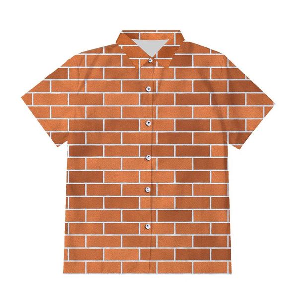 size men 3d printed button shirts casual cool red brick wall short sleeves splicing funny plus men's, White;black
size men 3d printed button shirts casual cool red brick wall short sleeves splicing funny plus men's, White;black