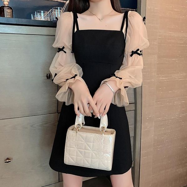 neploe spring square collar dress women fashion gauze patchwork long sleeve dresses high waist temperament mini vestidos 210422, Black;gray
neploe spring square collar dress women fashion gauze patchwork long sleeve dresses high waist temperament mini vestidos 210422, Black;gray