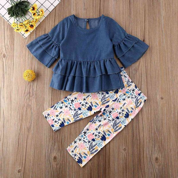 toddler baby girl clothes solid color flare long sleeve ruffle flower print pants 2pcs outfits set, White
toddler baby girl clothes solid color flare long sleeve ruffle flower print pants 2pcs outfits set, White