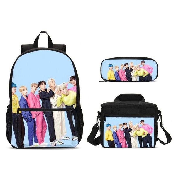 backpack korean kpop boys group girls school bag with food package and pencil case set 3 for kid mochila lapbags
backpack korean kpop boys group girls school bag with food package and pencil case set 3 for kid mochila lapbags