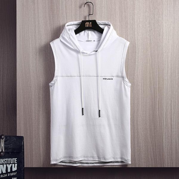 men' tank summer fashion casual pure cotton men vest clothes solid color hooded sleeveless embroidered sport, White;black
men' tank summer fashion casual pure cotton men vest clothes solid color hooded sleeveless embroidered sport, White;black