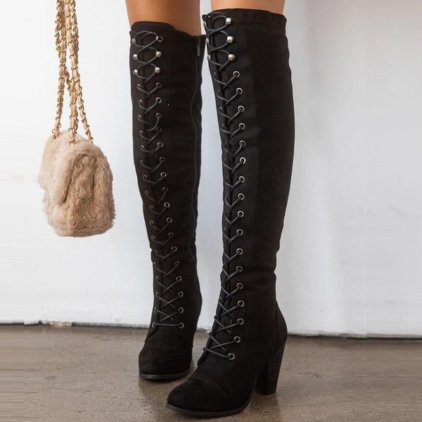 boots women thigh high lace up heels platform ladies shoes cross strap zipper black over the knee long
boots women thigh high lace up heels platform ladies shoes cross strap zipper black over the knee long