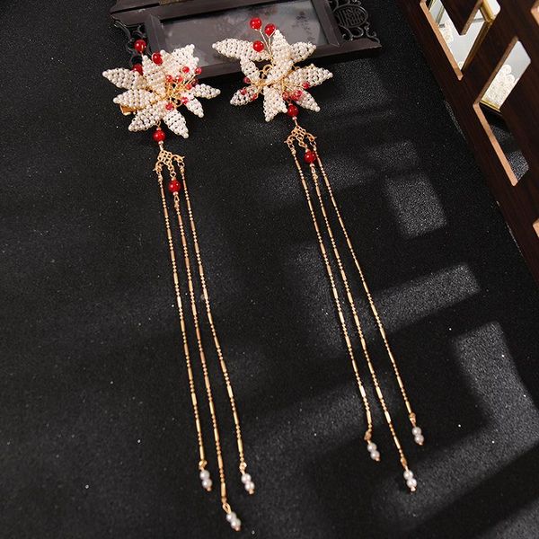 hair clips & barrettes 2pcs handmade beaded leaf hairpin with tassel chinese style cute vintage headdress hanfu clothing accessories for gir, Golden;silver
hair clips & barrettes 2pcs handmade beaded leaf hairpin with tassel chinese style cute vintage headdress hanfu clothing accessories for gir, Golden;silver