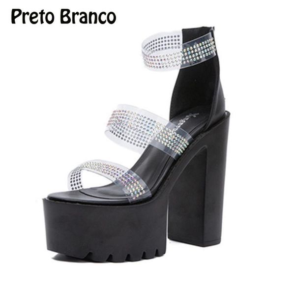 fashion summer comfortable thick-soled women's shoes thick heel film rhinestone high-heeled women sandals, Black
fashion summer comfortable thick-soled women's shoes thick heel film rhinestone high-heeled women sandals, Black