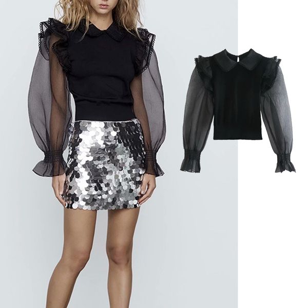 women's blouses & shirts new fashion women splicing lace up shirt turn-down collar long sleeve chiffon shirt ruffle nptx, White
women's blouses & shirts new fashion women splicing lace up shirt turn-down collar long sleeve chiffon shirt ruffle nptx, White