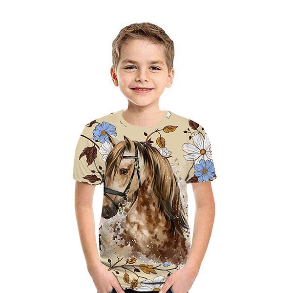 running horse pattern children 3d printing t-shirt animal print summer daily sweatshirt round neck short sleeve high quality, Blue
running horse pattern children 3d printing t-shirt animal print summer daily sweatshirt round neck short sleeve high quality, Blue