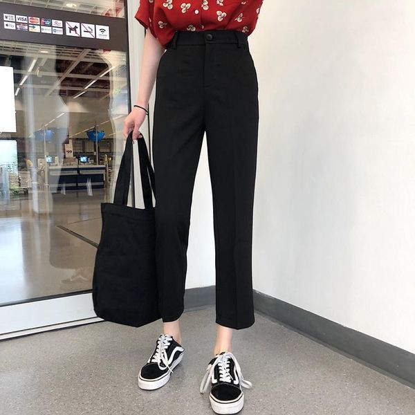 women's pants & capris 1 short suit straight loose drooping small high waist casual, Black;white
women's pants & capris 1 short suit straight loose drooping small high waist casual, Black;white
