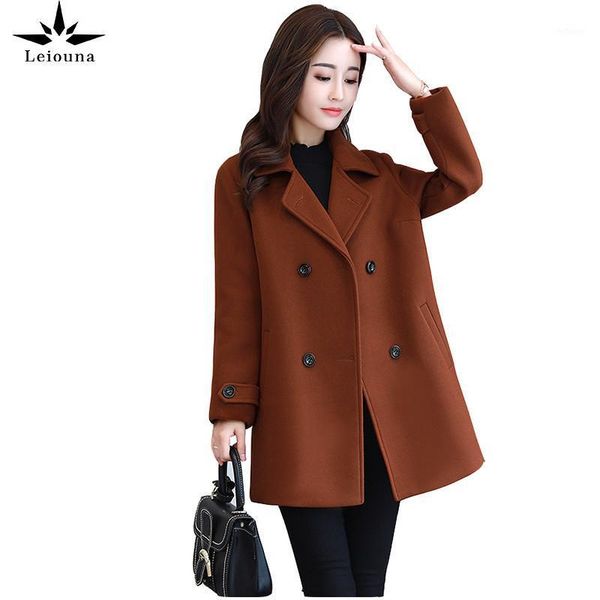 women's wool & blends leiouna large size loose full solid office lady 2021 fashion autumn coat winter medium breasted short woolen coat, Black
women's wool & blends leiouna large size loose full solid office lady 2021 fashion autumn coat winter medium breasted short woolen coat, Black