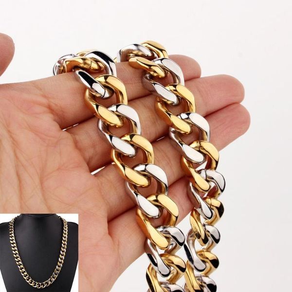 15mm goth fashion curb cuban link chain men's necklace on the neck gold silver color stainless steel jewelry hip hop boy gifts chains
15mm goth fashion curb cuban link chain men's necklace on the neck gold silver color stainless steel jewelry hip hop boy gifts chains