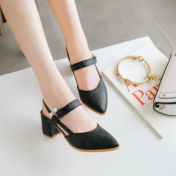 summer style thick square high heels sandals women pointed toe office lady shoes gold silver black
summer style thick square high heels sandals women pointed toe office lady shoes gold silver black