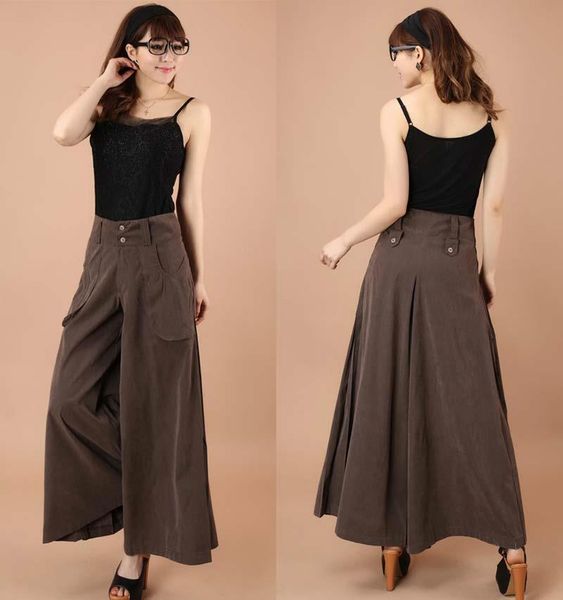 plus size solid spring summer women capris wide leg loose dress casual skirt trousers culottes, Black;white
plus size solid spring summer women capris wide leg loose dress casual skirt trousers culottes, Black;white