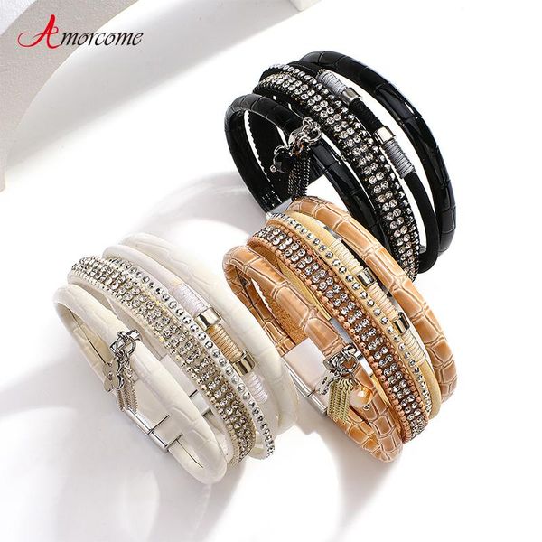amorcome vintage chain tassel metal flower charm multilayer leather bracelet female fashion rhinestone wrap bracelets women gift, Golden;silver
amorcome vintage chain tassel metal flower charm multilayer leather bracelet female fashion rhinestone wrap bracelets women gift, Golden;silver