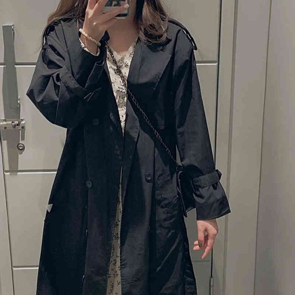 women's trench coats irmã fara novo inverno feminino blusão turn-down colarinho manga longa solta trincheira outono duplo breasted, Tan;black
women's trench coats irmã fara novo inverno feminino blusão turn-down colarinho manga longa solta trincheira outono duplo breasted, Tan;black