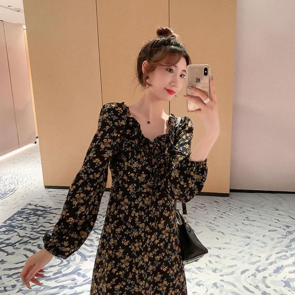 women's spring autumn style dress elegant printed v-neck long sleeve casual sweet 3347 dresses, Black;gray
women's spring autumn style dress elegant printed v-neck long sleeve casual sweet 3347 dresses, Black;gray