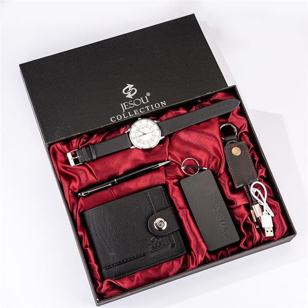 wristwatches 5pcs/set boutique gift set wallet+power bank+keychain+large dial quartz watch+pen, Slivery;brown
wristwatches 5pcs/set boutique gift set wallet+power bank+keychain+large dial quartz watch+pen, Slivery;brown