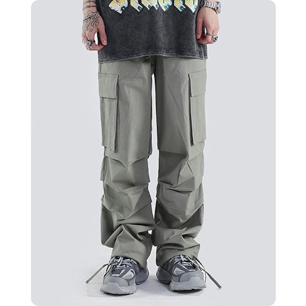 men's pants original punk wave pleated hiphop high street clothes tooling slacks restore ancient ways more strand trousers harajuku, Black
men's pants original punk wave pleated hiphop high street clothes tooling slacks restore ancient ways more strand trousers harajuku, Black