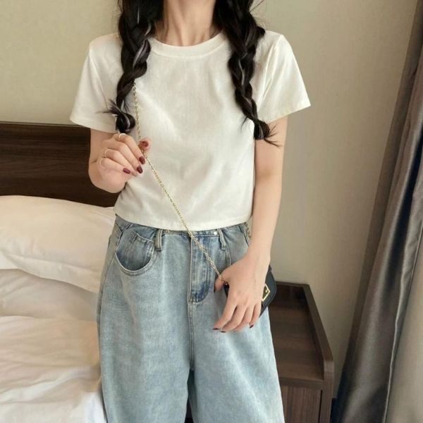 t-shirt women's summer 2021 korean version fresh candy color loose thin versatile elastic short fashion, White
t-shirt women's summer 2021 korean version fresh candy color loose thin versatile elastic short fashion, White
