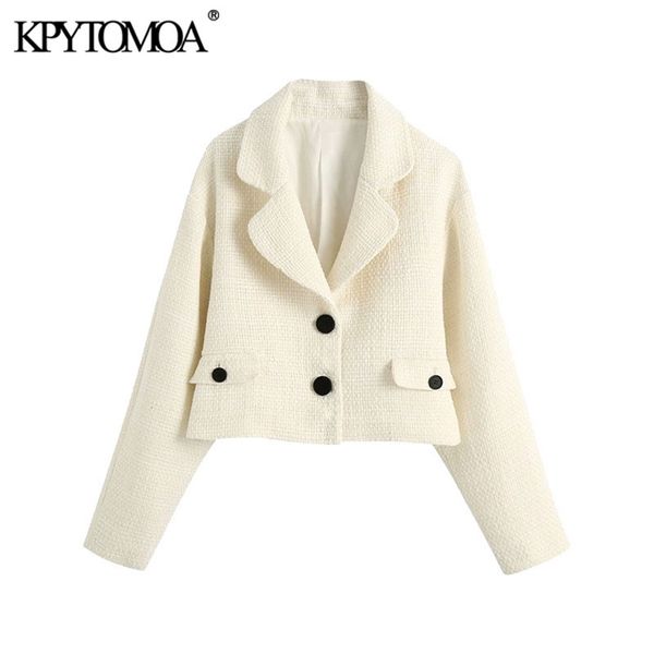 women fashion single breasted tweed cropped jacket coat vintage long sleeve pockets female outerwear chic 210420, Black;brown
women fashion single breasted tweed cropped jacket coat vintage long sleeve pockets female outerwear chic 210420, Black;brown