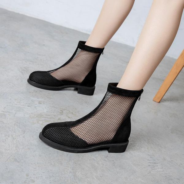 boots classic black summer round toe thick heels mesh cut out zipper shoes woman casual breathable bottes footwear
boots classic black summer round toe thick heels mesh cut out zipper shoes woman casual breathable bottes footwear