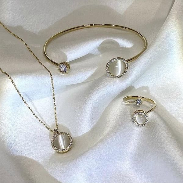 pendant necklaces fashion round rotatable cat's eye necklace adjustable ring bracelet exquisite micro-inlaid zircon jewelry for woman p, Silver
pendant necklaces fashion round rotatable cat's eye necklace adjustable ring bracelet exquisite micro-inlaid zircon jewelry for woman p, Silver