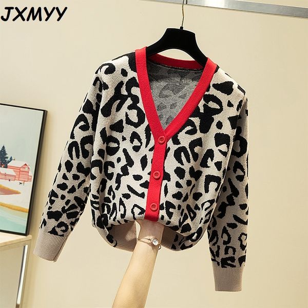 jxmyy autumn and winter new korean retro leopard print v-neck sweater coat female net red loose wild sweater cardigan 210412, White;black
jxmyy autumn and winter new korean retro leopard print v-neck sweater coat female net red loose wild sweater cardigan 210412, White;black