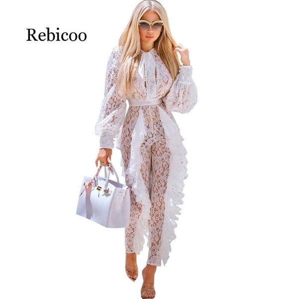 women's jumpsuits & rompers sheer long sleeve white lace jumpsuit for women see through floral ruffles bodycon christmas night club ove, Black;white
women's jumpsuits & rompers sheer long sleeve white lace jumpsuit for women see through floral ruffles bodycon christmas night club ove, Black;white