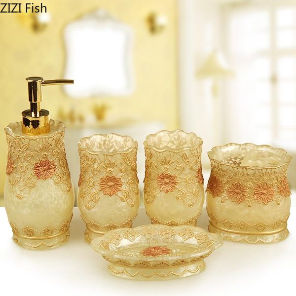 bath accessory set emboss resin bathroom kit toothbrush cup five-piece suit household supplies accessories wedding gifts
bath accessory set emboss resin bathroom kit toothbrush cup five-piece suit household supplies accessories wedding gifts