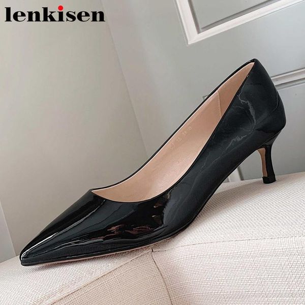 dress shoes lenkisen 2021 arrival solid simple natural leather pointed toe thin high heels brand young lady party mature pumps l17, Black
dress shoes lenkisen 2021 arrival solid simple natural leather pointed toe thin high heels brand young lady party mature pumps l17, Black
