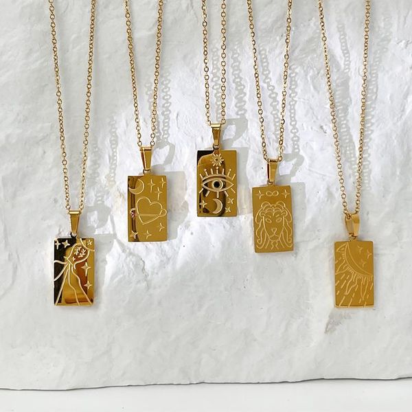 pendant necklaces fashion 2021 aesthetic elegance square zircon lion eye heart pattern stainless steel for women jewelry gift, Silver
pendant necklaces fashion 2021 aesthetic elegance square zircon lion eye heart pattern stainless steel for women jewelry gift, Silver