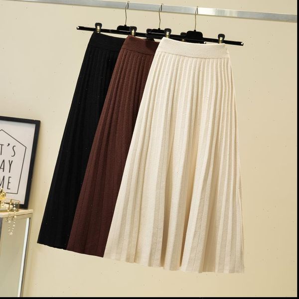 elegant midi pleated knitted women skirt autumn winter korean knee length a line high waist female ladies, Black
elegant midi pleated knitted women skirt autumn winter korean knee length a line high waist female ladies, Black