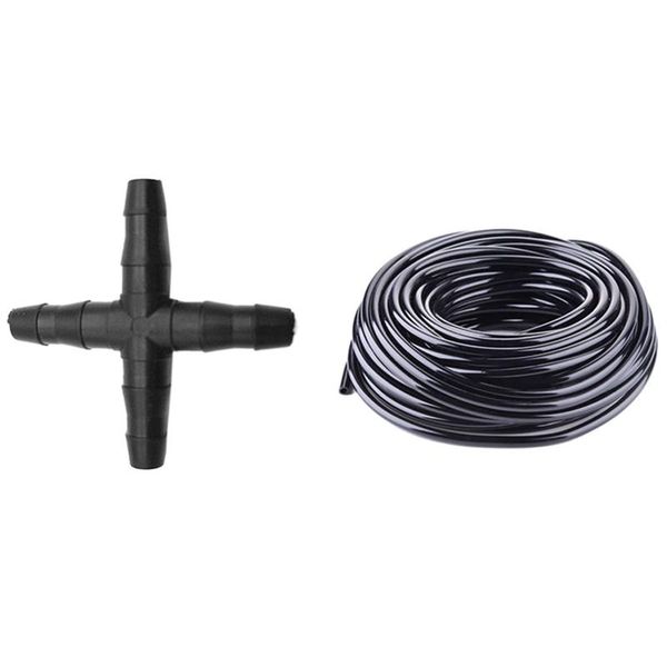 pcs hose cross straight connector with 50m watering tubing pipe 4/7mm drip garden irrigation system equipments
pcs hose cross straight connector with 50m watering tubing pipe 4/7mm drip garden irrigation system equipments