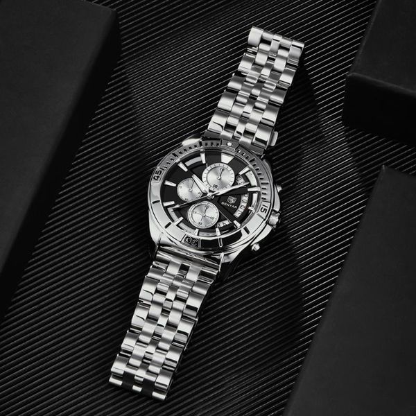 wristwatches benyar brand design stainless steel luminous business watches quartz waterproof man's clock luxury sport mens chronograph, Slivery;brown
wristwatches benyar brand design stainless steel luminous business watches quartz waterproof man's clock luxury sport mens chronograph, Slivery;brown