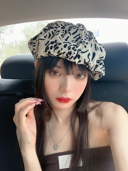 berets women's spring leopard print octagonal hat fashion painter sboy cloud beret goro, Blue;gray
berets women's spring leopard print octagonal hat fashion painter sboy cloud beret goro, Blue;gray