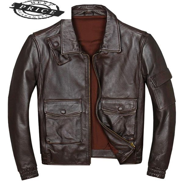men's leather & faux collar mens cowhide jackets turn genuine loose motorcycle coat 22209-6, Black
men's leather & faux collar mens cowhide jackets turn genuine loose motorcycle coat 22209-6, Black