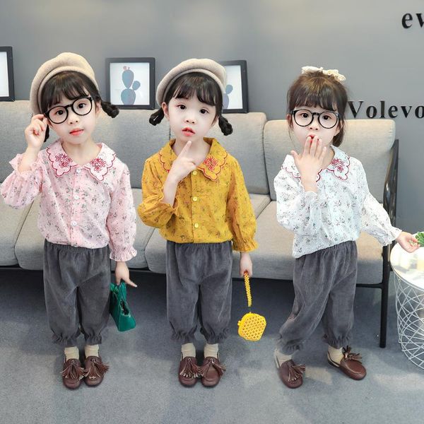 clothing sets girls' long-sleeved wave embroidered suit, lotus leaf collar + elastic waist suit, White
clothing sets girls' long-sleeved wave embroidered suit, lotus leaf collar + elastic waist suit, White